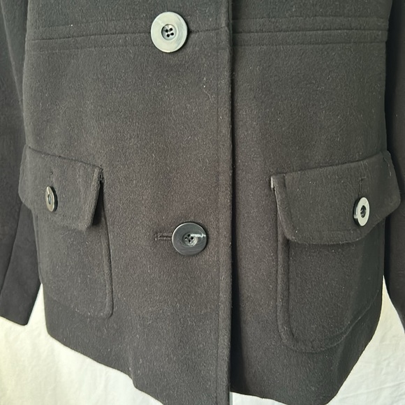 JM Collection Women’s Black Peacoat Size Large - Picture 4 of 10